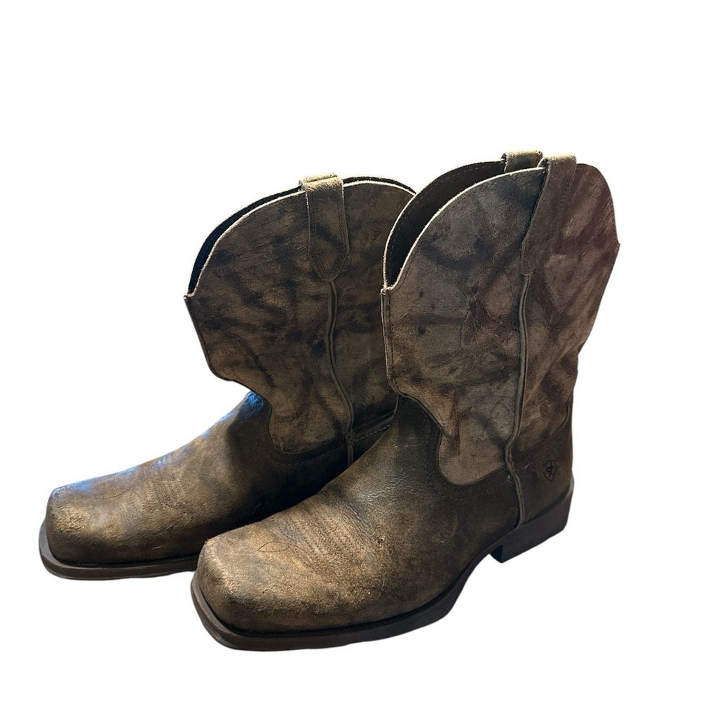 Ariat Brown Distressed Leather Western Work Boots